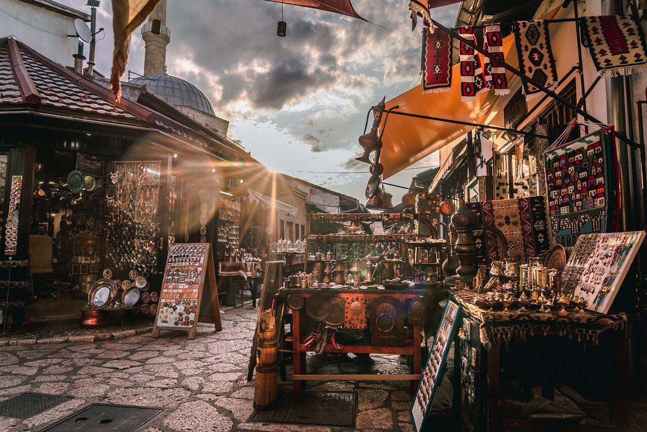 Scenic last minute cityscapes and architecture in Banja luka.