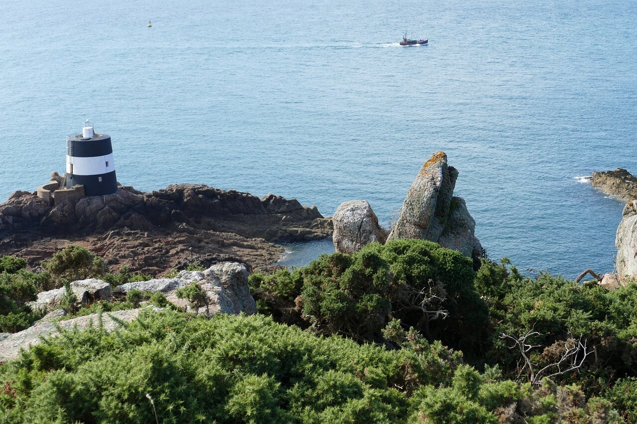 Scenic landscapes of Channel islands.