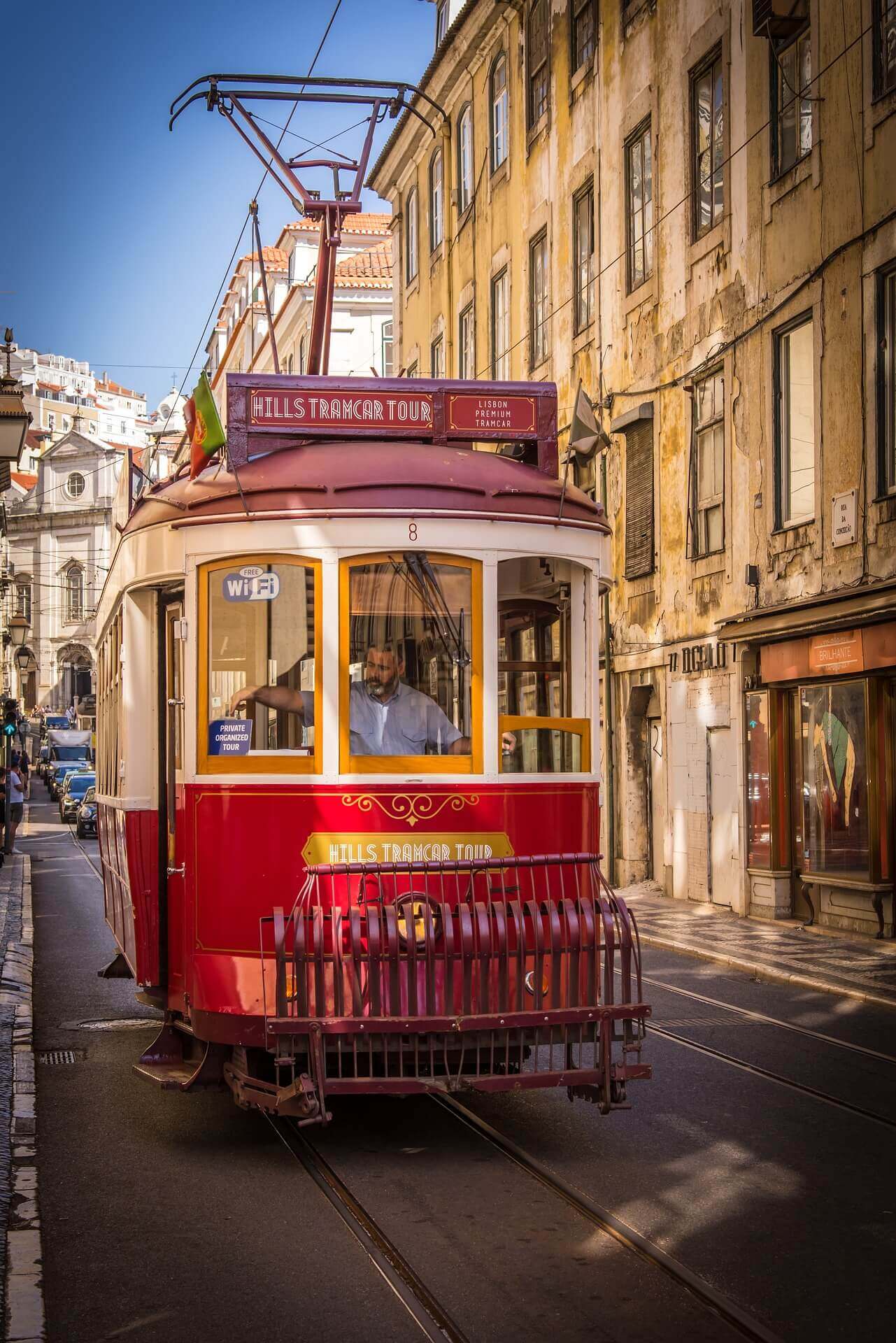 Scenic last minute cityscapes and architecture in Lisbon.