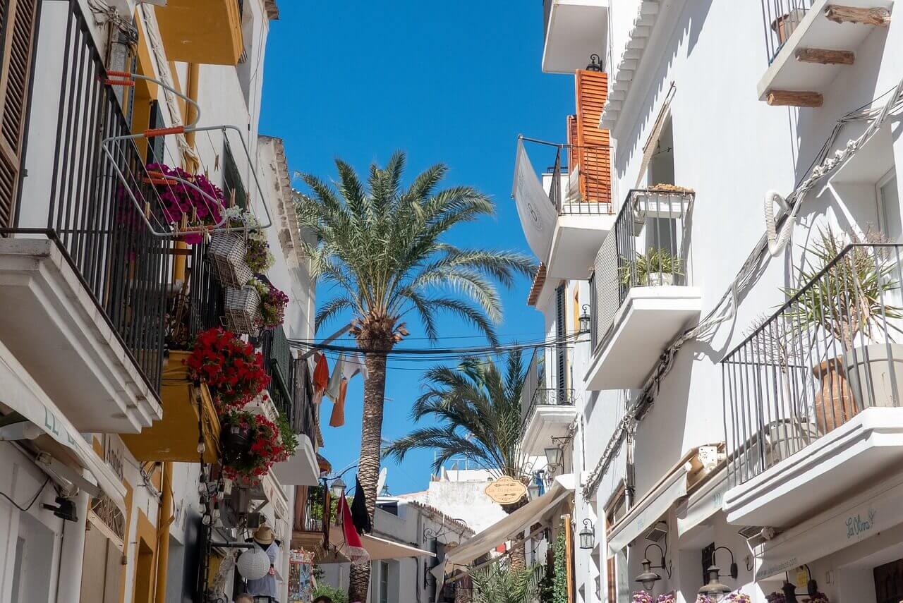 Scenic last minute cityscapes and architecture in Ibiza.